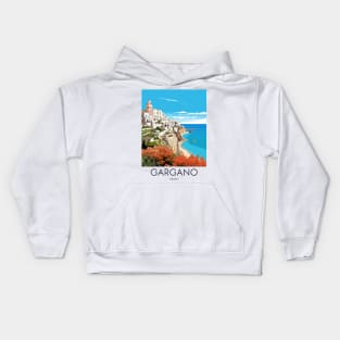 A Pop Art Travel Print of Gargano - Italy Kids Hoodie